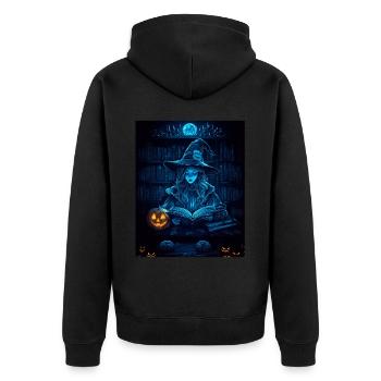 Halloween Cadeau Femmes Sorcière Hommes Enfants Décoration - Veste à capuche bio Premium Unisexe - noir - Dos - Nico (187cm)