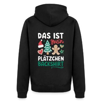 Cookie Baking Shirt Funny Christmas Design - Unisex Premium Organic Zip Hoodie - black - Back - Nico (187cm)