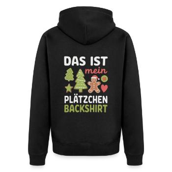 Cookie Baking Shirt Funny Christmas Design - Unisex Premium Organic Zip Hoodie - black - Back - Nico (187cm)