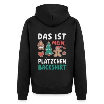 Cookie Baking Shirt Funny Christmas Design - Unisex Premium Organic Zip Hoodie - black - Back - Nico (187cm)