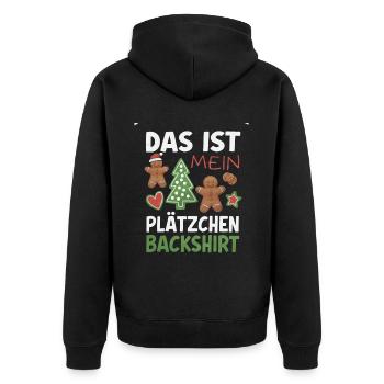 Cookie Baking Shirt Funny Christmas Design - Unisex Premium Organic Zip Hoodie - black - Back - Nico (187cm)