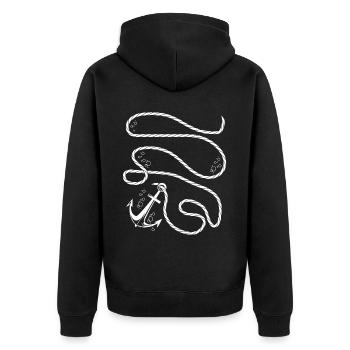 Segel Anker Segeln Segler Boot - Unisex Premium Bio Zip Hoodie - Schwarz - Hinten - Nico (187cm)