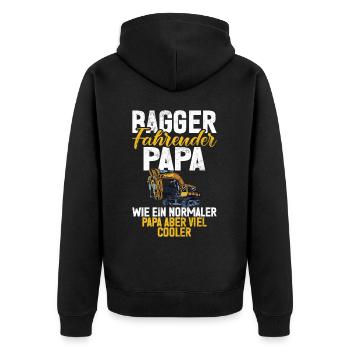 Baggerfahrer Lustige Bauarbeiter Beruf Excavator - Unisex Premium Bio Zip Hoodie - Schwarz - Hinten - Nico (187cm)