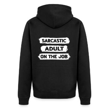Sarcasme adulte - Veste à capuche bio Premium Unisexe - noir - Dos - Nico (187cm)