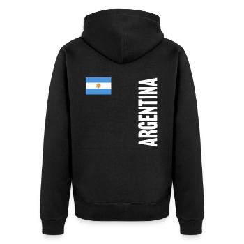 Argentinien Geschenk Argentina Argentine Flagge - Unisex Premium Bio Zip Hoodie - Schwarz - Hinten - Nico (187cm)