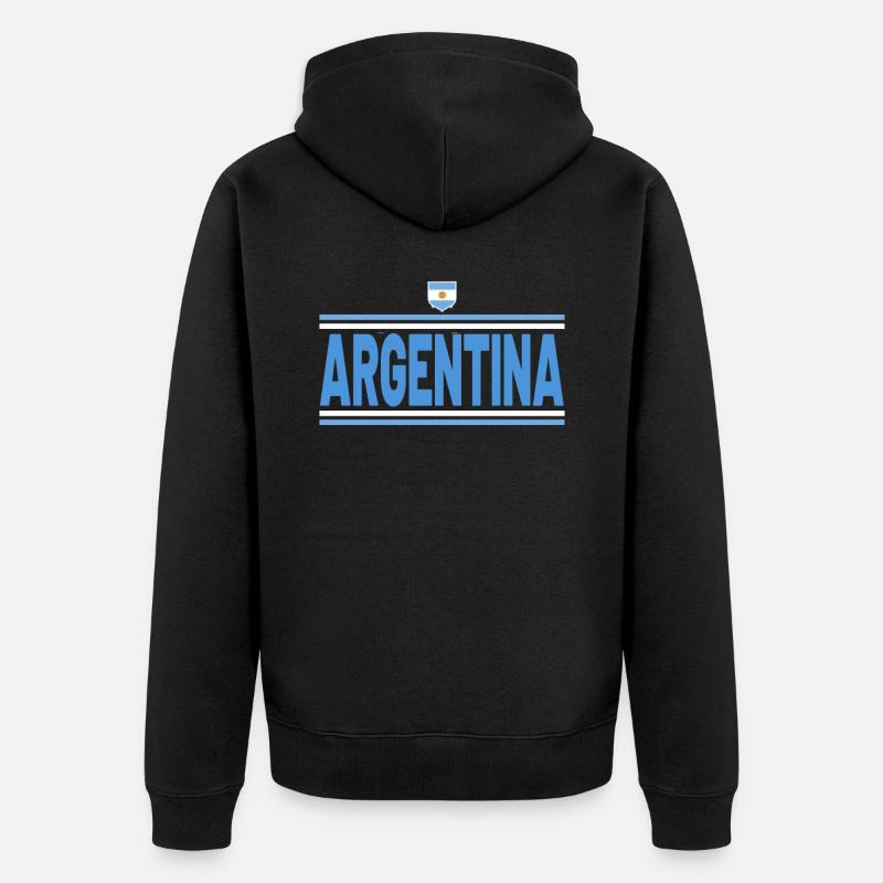 Argentine Cadeau Argentine Drapeau argentin - Veste à capuche bio Premium Unisexe - noir