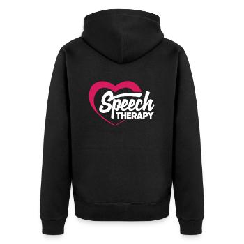 Orthophonie L’amour de la profession - Veste à capuche bio Premium Unisexe - noir - Dos - Nico (187cm)
