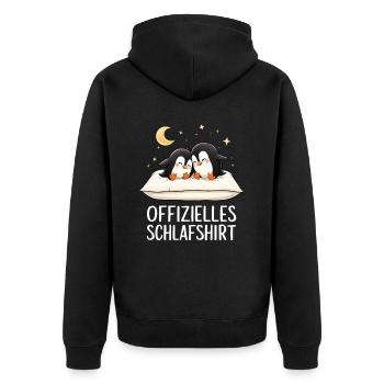 Official Sleep Shirt Penguins Penguin Pair - Unisex Premium Organic Zip Hoodie - black - Back - Nico (187cm)