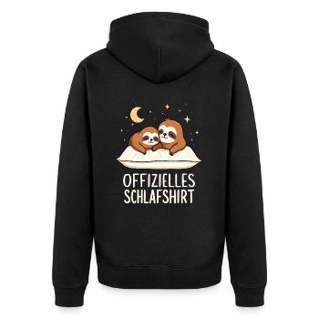 Official Sleep Shirt Sloths Sloth Pair - Unisex Premium Organic Zip Hoodie - black - Back - Nico (187cm)