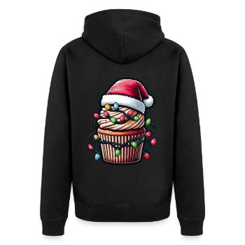 Cupcake Baking Baker Christmas Hat Xmas - Unisex Premium Organic Zip Hoodie - black - Back - Nico (187cm)