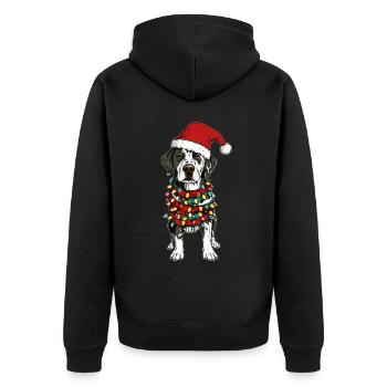 Chapeau de Noël Dalmatien Noël - Veste à capuche bio Premium Unisexe - noir - Dos - Nico (187cm)