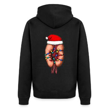 Dialyse-Techniker Dialyse-Techniker Lunge - Unisex Premium Bio Zip Hoodie - Schwarz - Hinten - Nico (187cm)