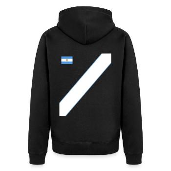 Argentinien Geschenk Argentina Argentine Flagge - Unisex Premium Bio Zip Hoodie - Schwarz - Hinten - Nico (187cm)