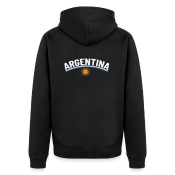 Argentinien Geschenk Argentina Argentine Flagge - Unisex Premium Bio Zip Hoodie - Schwarz - Hinten - Nico (187cm)