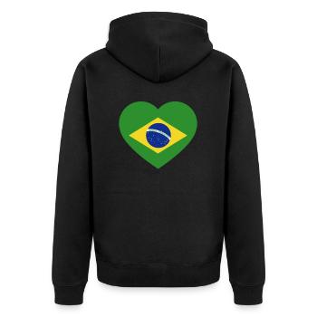 Brasilien Brazil shirt Brasilianer Rio de Janeirao - Unisex Premium Bio Zip Hoodie - Schwarz - Hinten - Nico (187cm)