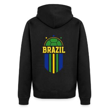 Brazil Brazil shirt Brazilian Rio de Janeirao - Unisex Premium Organic Zip Hoodie - black - Back - Nico (187cm)