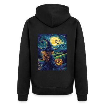 Halloween Cadeau Femmes Sorcière Hommes Enfants Décoration - Veste à capuche bio Premium Unisexe - noir - Dos - Nico (187cm)