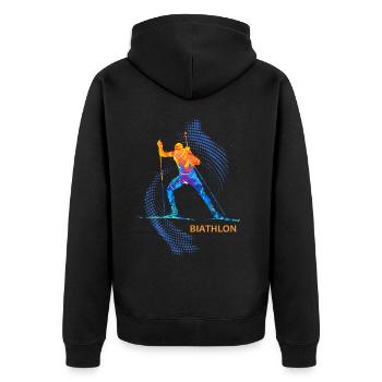 Biathlon Athlète Sport Sports d’hiver - Veste à capuche bio Premium Unisexe - noir - Dos - Nico (187cm)