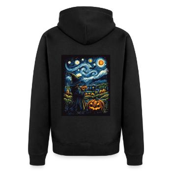 Halloween Cadeau Femmes Sorcière Hommes Enfants Décoration - Veste à capuche bio Premium Unisexe - noir - Dos - Nico (187cm)