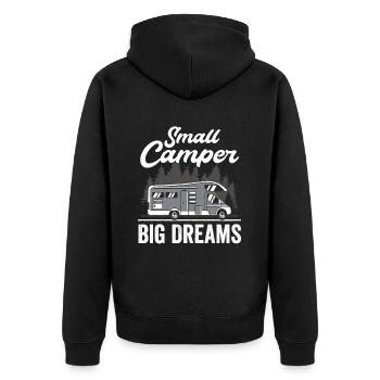 Wohnmobilzubehör Pop-up-camper - Unisex Premium Bio Zip Hoodie - Schwarz - Hinten - Nico (187cm)