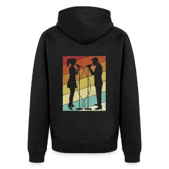 Rétro Opéra Ténor Chanteur Chanteur Amant - Veste à capuche bio Premium Unisexe - noir - Dos - Nico (187cm)