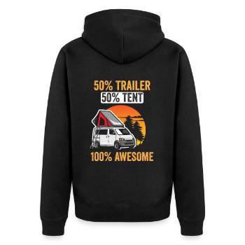 Wohnmobilzubehör Pop-up-camper - Unisex Premium Bio Zip Hoodie - Schwarz - Hinten - Nico (187cm)