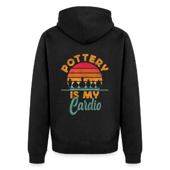 Pottery Ceramics Artist Retro - Unisex Premium Bio Zip Hoodie - Schwarz - Hinten - Nico (187cm)