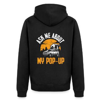 Wohnmobilzubehör Pop-up-camper - Unisex Premium Bio Zip Hoodie - Schwarz - Hinten - Nico (187cm)