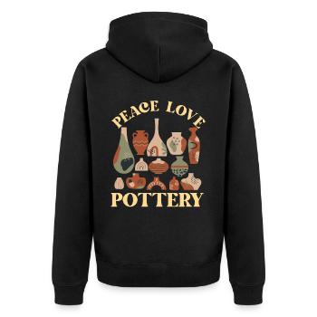 Pottery Ceramics Artist Girl Peace - Unisex Premium Organic Zip Hoodie - black - Back - Nico (187cm)