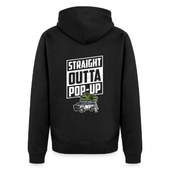 Wohnmobilzubehör Pop-up-camper - Unisex Premium Bio Zip Hoodie - Schwarz - Hinten - Nico (187cm)