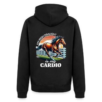 Cheval de trait irlandais Cheval - Veste à capuche bio Premium Unisexe - noir - Dos - Nico (187cm)