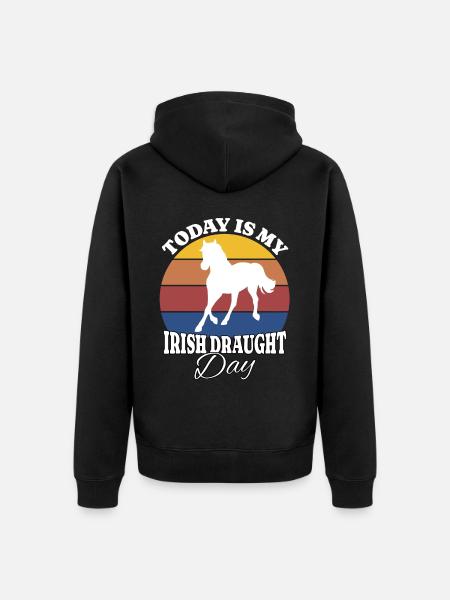 Irisches Zugpferd Irish Draught - Unisex Premium Organic Zip Hoodie - black
