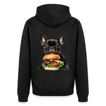 Bouledogue français - Veste à capuche bio Premium Unisexe - noir - Dos - Nico (187cm)
