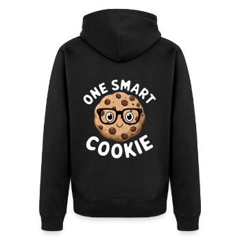 Cookies Saying Chocolate Cookies Funny Cookie Gift - Unisex Premium Organic Zip Hoodie - black - Back - Nico (187cm)