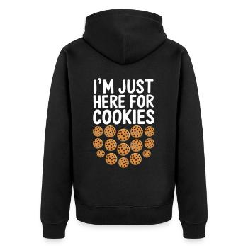 Cookies Saying Chocolate Cookies Funny Cookie Gift - Unisex Premium Organic Zip Hoodie - black - Back - Nico (187cm)