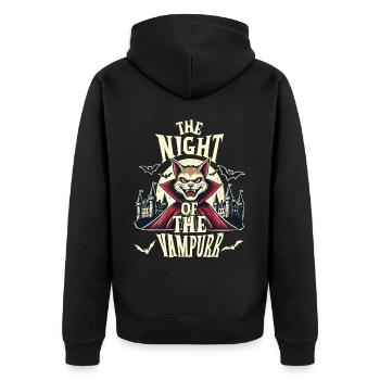 The Night of the Vampire Cat Mysticism - Unisex Premium Organic Zip Hoodie - black - Back - Nico (187cm)