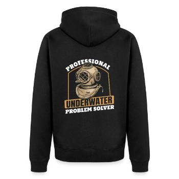 Commercial diver - Unisex Premium Organic Zip Hoodie - black - Back - Nico (187cm)