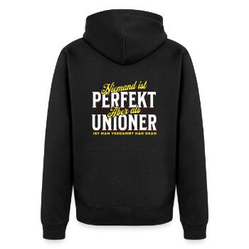 Personne n’est parfait, mais en tant qu’Unionien, il est proche - Veste à capuche bio Premium Unisexe - noir - Dos - Nico (187cm)
