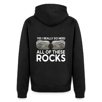 Rock Collector Geology Geologist - Unisex Premium Bio Zip Hoodie - Schwarz - Hinten - Nico (187cm)