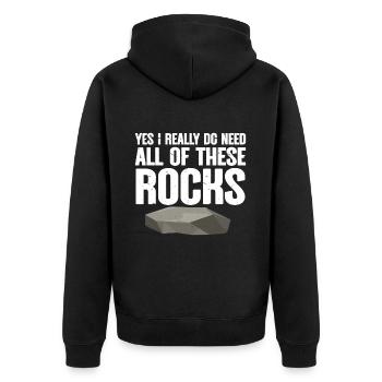 Rock Collector Geology Geologist - Unisex Premium Bio Zip Hoodie - Schwarz - Hinten - Nico (187cm)