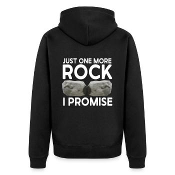 Rock Collector Geology Geologist - Unisex Premium Bio Zip Hoodie - Schwarz - Hinten - Nico (187cm)