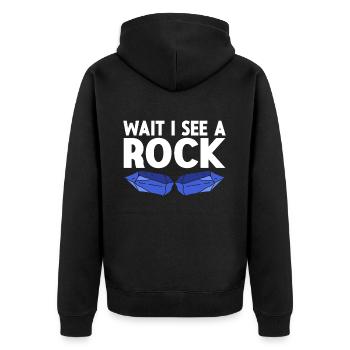 Rock Collector Geology Geologist - Unisex Premium Bio Zip Hoodie - Schwarz - Hinten - Nico (187cm)