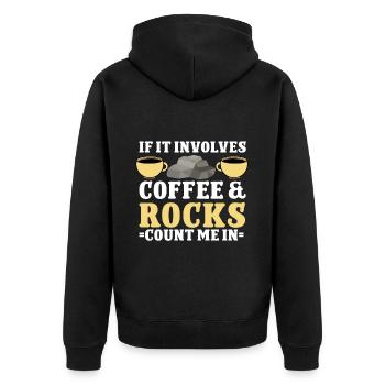 Rock Collector Geology Geologist - Unisex Premium Bio Zip Hoodie - Schwarz - Hinten - Nico (187cm)