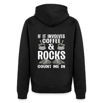 Rock Collector Geology Geologist - Unisex Premium Bio Zip Hoodie - Schwarz - Hinten - Nico (187cm)