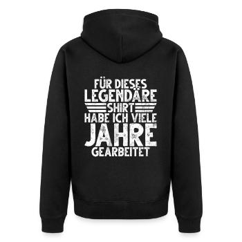 Legende Ruhestand Lustiges Motiv Rentner - Unisex Premium Bio Zip Hoodie - Schwarz - Hinten - Nico (187cm)