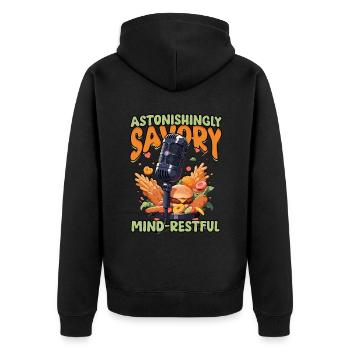 ASMR Whisper Astonishingly Savory Mind-Restful - Unisex Premium Organic Zip Hoodie - black - Back - Nico (187cm)