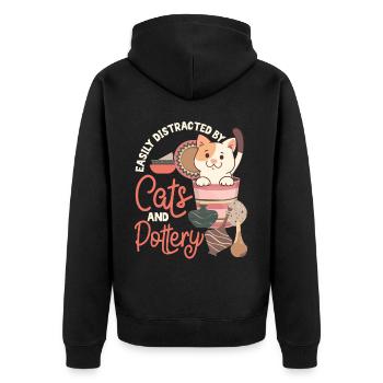 poterie céramiste artiste chat facilement - Veste à capuche bio Premium Unisexe - noir - Dos - Nico (187cm)