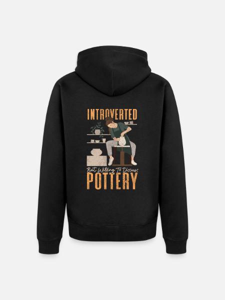 Pottery Ceramics Artist - Unisex Premium Organic Zip Hoodie - black