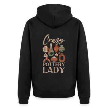Pottery Ceramics Artist Crazy - Unisex Premium Bio Zip Hoodie - Schwarz - Hinten - Nico (187cm)