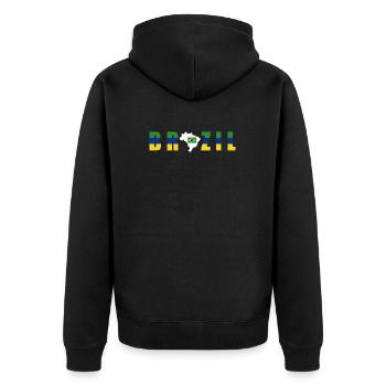Brasilien Brazil shirt Brasilianer Rio de Janeirao - Unisex Premium Bio Zip Hoodie - Schwarz - Hinten - Nico (187cm)